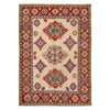 Kazak Rug Handmade Ivory Medallion 4x6 ft