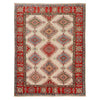 Kazak Rug Handmade Ivory Medallion 4x7 ft