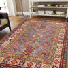 Kazak Rug Handmade Gray Medallion 4x7 ft