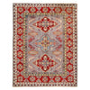 Kazak Rug Handmade Gray Medallion 4x7 ft