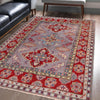 Kazak Rug Handmade Gray Medallion 4x7 ft