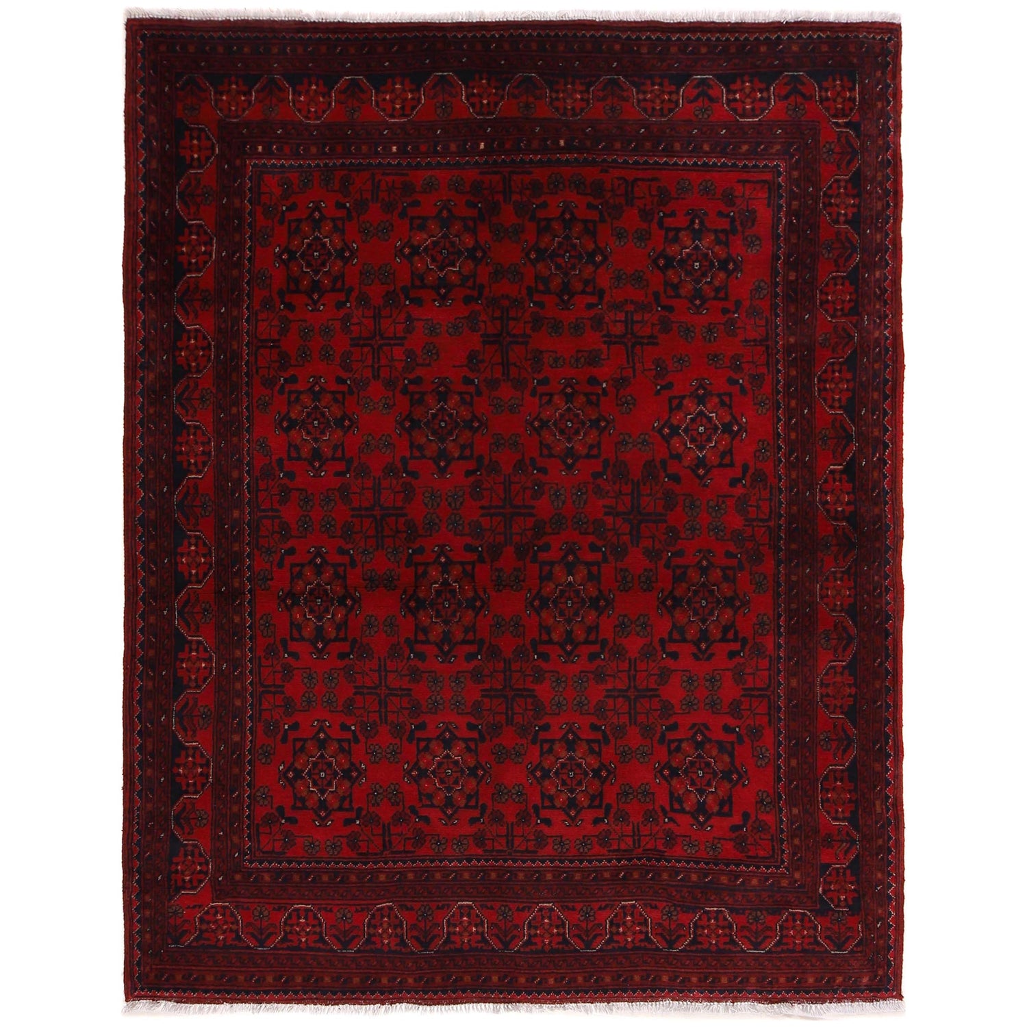 Khal Mohammadi Rug Handmade Red 4x7 ft