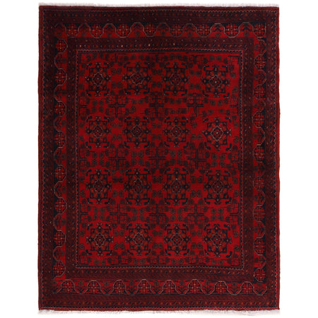 Khal Mohammadi Rug Handmade Red 4x7 ft