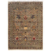 Sultani Area Rug Handmade Beige Floral 4x7 ft