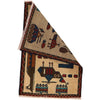 War Area Rug Handmade Beige Tank + Helicopter + Riffle 2 x