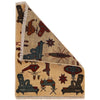 War Area Rug Handmade Beige Tank + Helicopter + Riffle 2 x