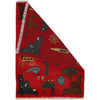 War Area Rug Handmade Red Tank + Helicopter + Riffle 2 x 3
