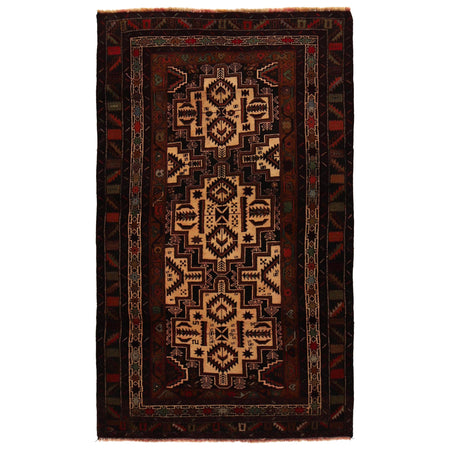 Baluchi Rug Handmade Multi Geometric 4x6 ft