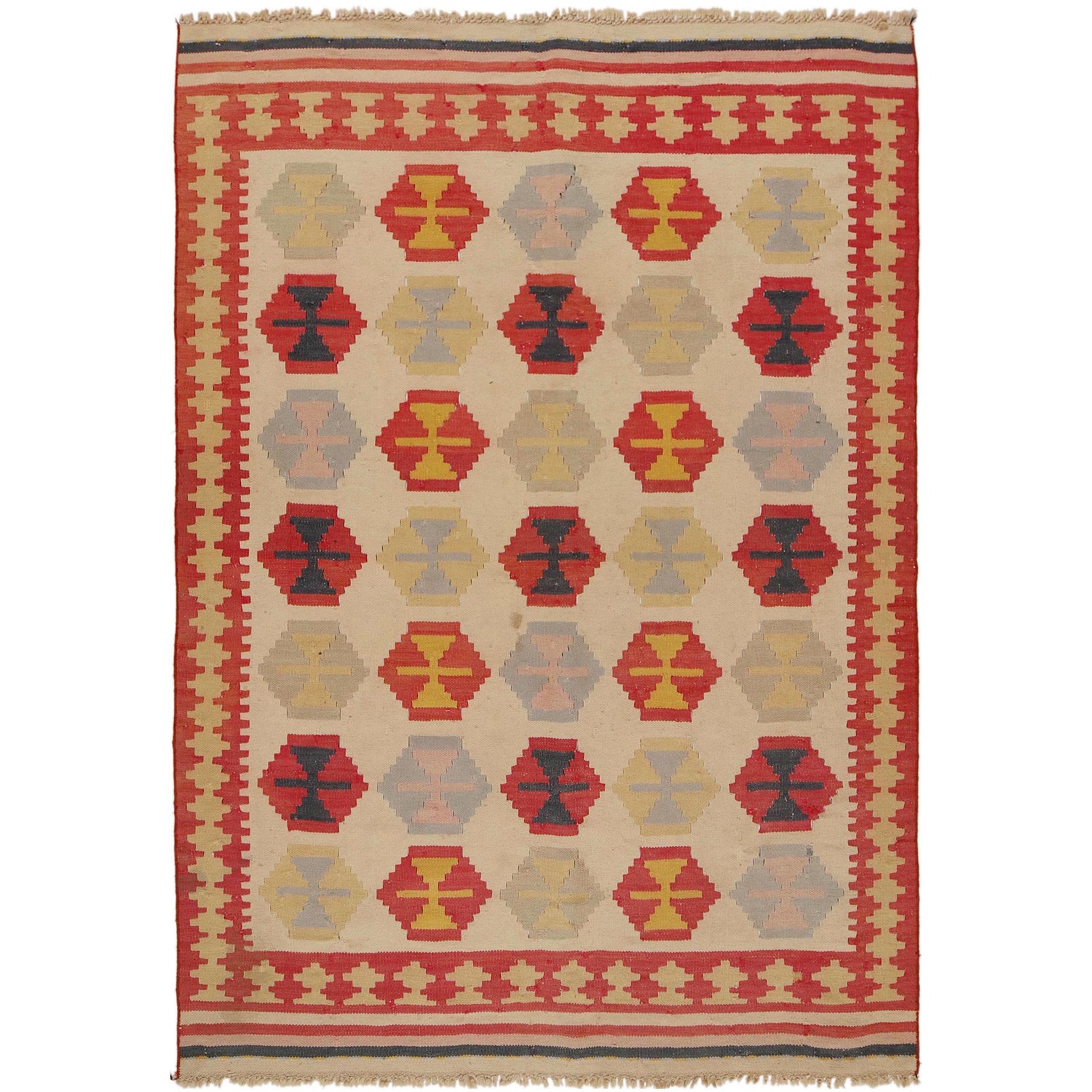 Maimana Kilim Area Rug Handmade Multi Floral 5x8 ft