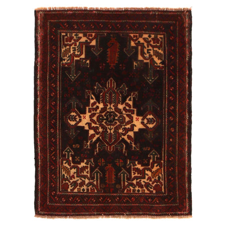 Hand-Knotted Multi Baluchi Tribal Area Rug – 2' 10" x 3' 10" ft (86 x 118 cm) | SKU: G35171
