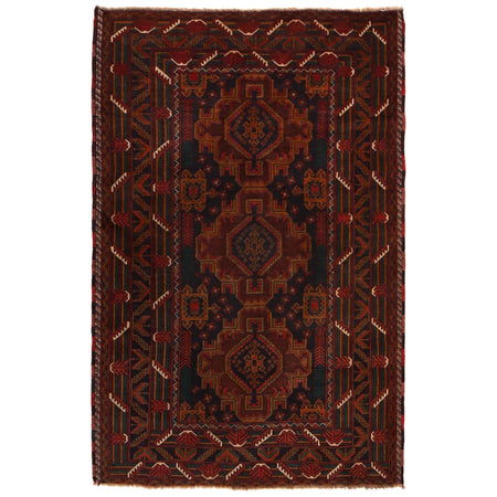 Baluchi Rug Handmade Multi Geometric 4x6 ft