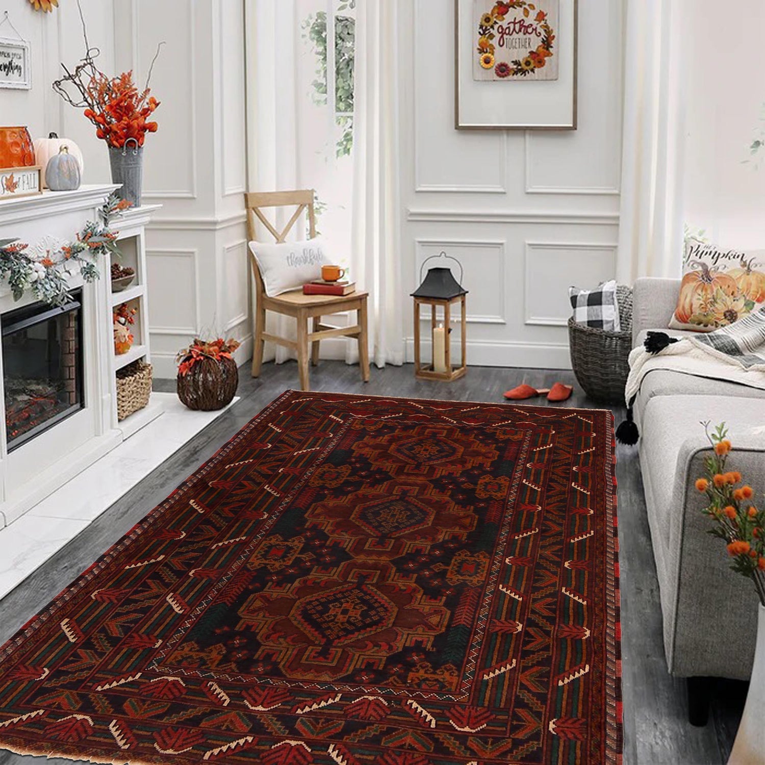 Baluchi Rug Handmade Multi Geometric 4x6 ft