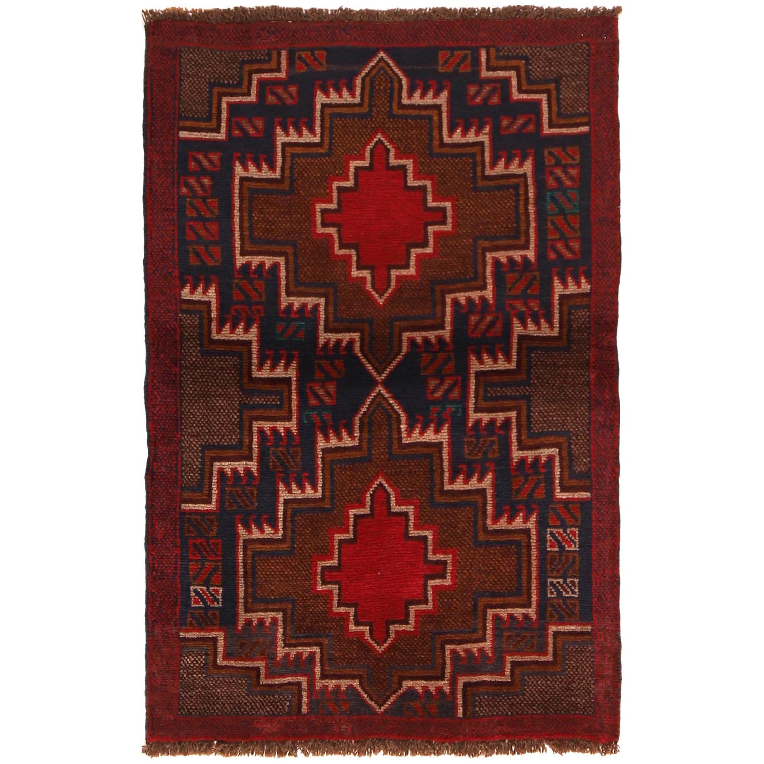 Baluchi Rug Handmade Multi Geometric 3x5 ft