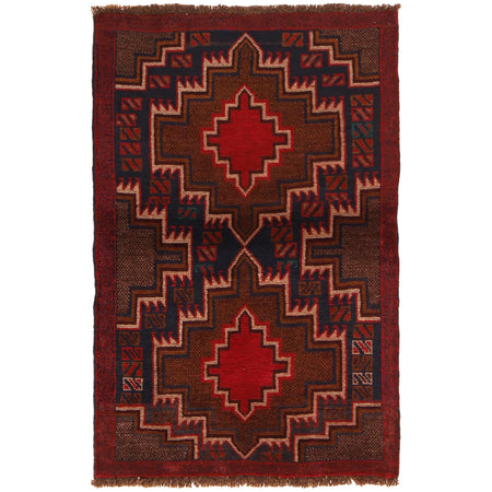 Baluchi Rug Handmade Multi Geometric 3x5 ft
