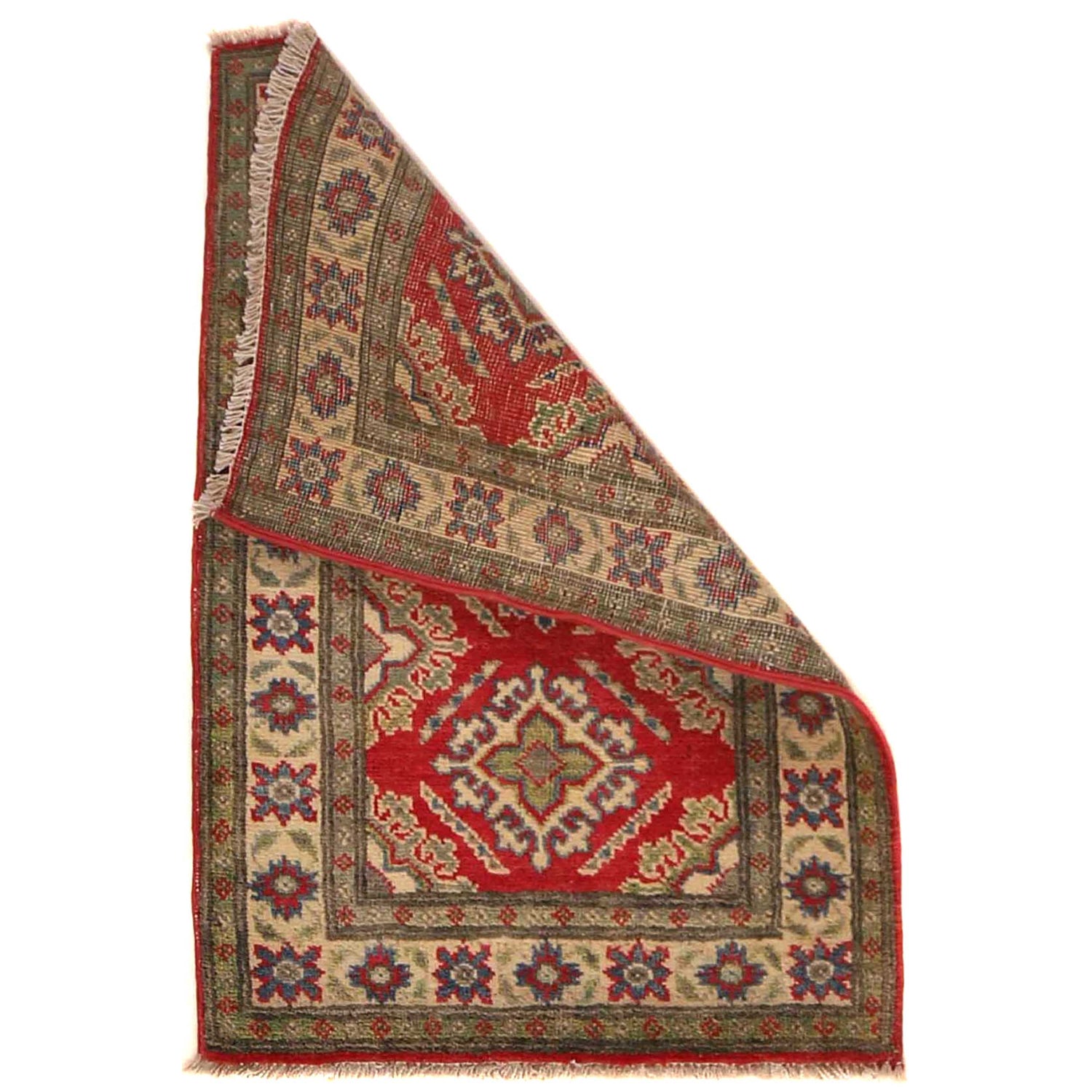 Kazak Rug Handmade Red Medallion 2 x 3 ft