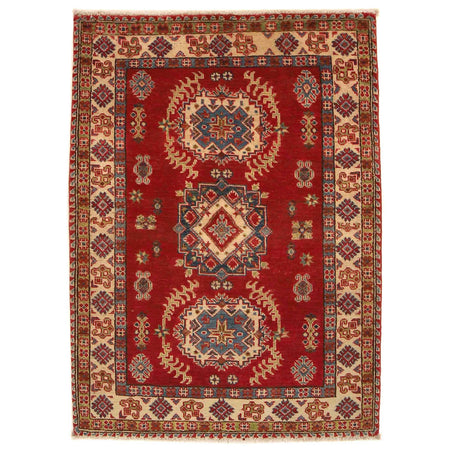 Kazak Rug Handmade Red Medallion 3x5 ft