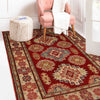 Kazak Rug Handmade Red Medallion 2x4 ft