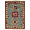 Kazak Rug Handmade Blue Medallion 2x4 ft