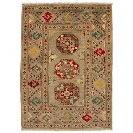 Waziri Area Rug Handmade Multi Medallion 2x4 ft