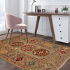 Waziri Area Rug Handmade Multi Medallion 2x4 ft