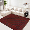 Mashwani Runner Rug Handmade Deep Red Geometric 6x9 ft