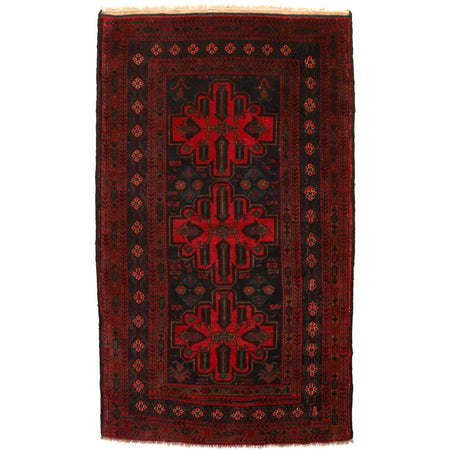 Baluchi Rug Handmade Multi Geometric 4x6 ft