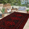 Baluchi Rug Handmade Multi Geometric 4x6 ft