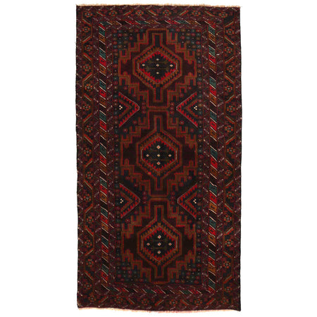 Baluchi Rug Handmade Multi Geometric 4x6 ft