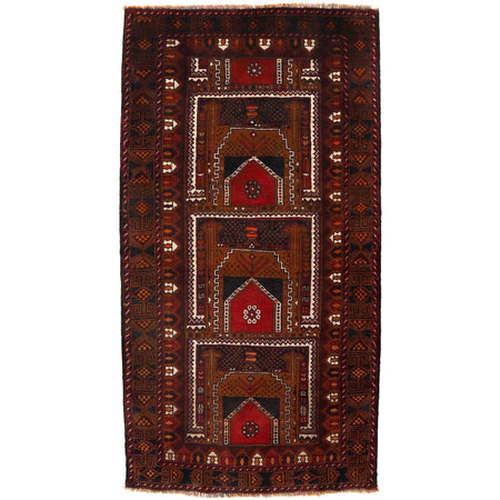 Baluchi Rug Handmade Multi Geometric 4x6 ft