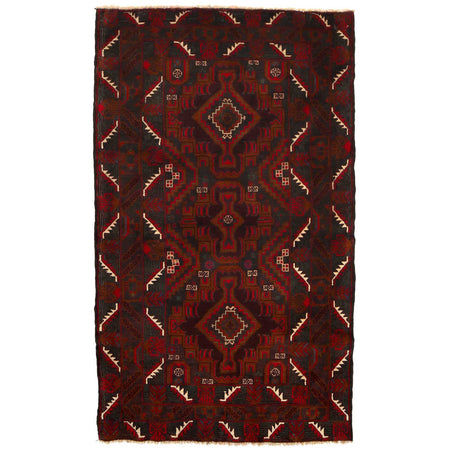Baluchi Rug Handmade Multi Geometric 4x6 ft