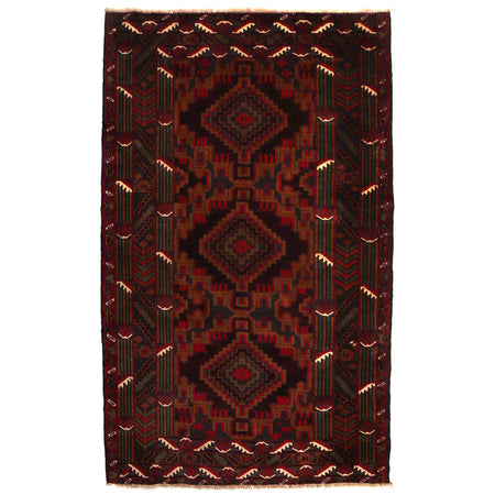 Baluchi Rug Handmade Multi Geometric 4x6 ft