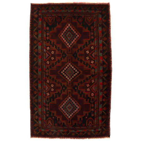 Baluchi Rug Handmade Multi Geometric 4x6 ft