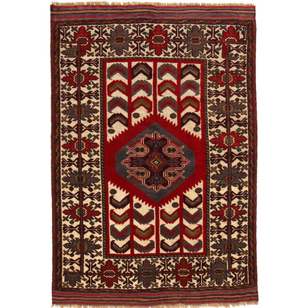 Barjasta Area Rug Handmade Multi Floral 4x6 ft