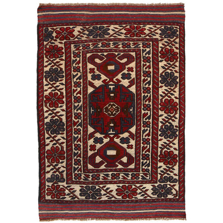 Barjasta Area Rug Handmade Multi Floral 4x6 ft