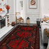Baluchi Rug Handmade Red Geometric 4x6 ft