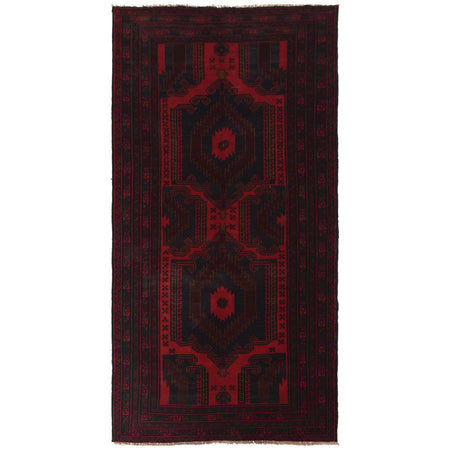 Baluchi Rug Handmade Red Geometric 5x8 ft