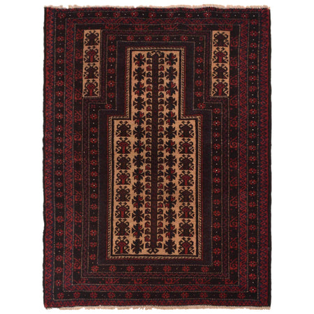 Baluchi Rug Handmade Multi Prayer Design 2x4 ft