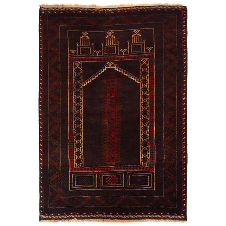 Baluchi Rug Handmade Multi Prayer Design 2x4 ft