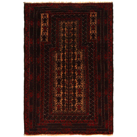 Baluchi Rug Handmade Multi Prayer Design 2x4 ft