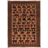 War Area Rug Handmade Brown Tank + Riffle + Helicopter 7x10