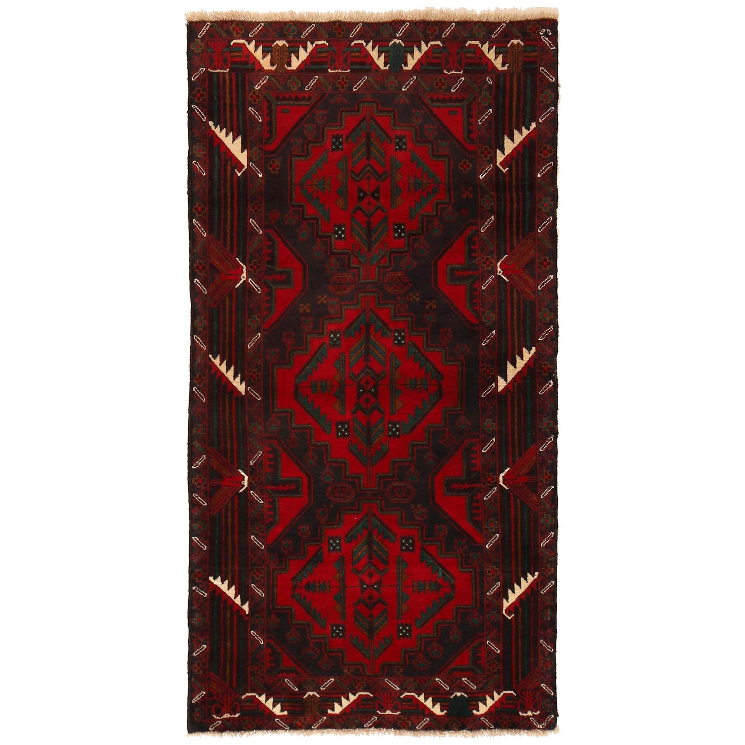 Baluchi Runner Rug Handmade Red 6' Runner