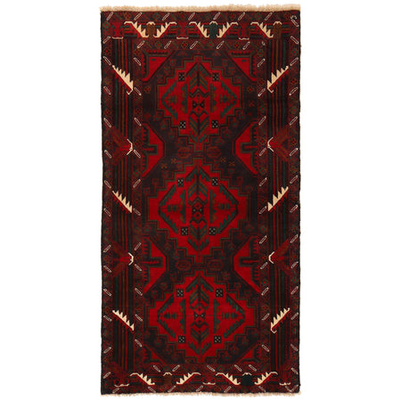 Baluchi Runner Rug Handmade Red 6' Runner