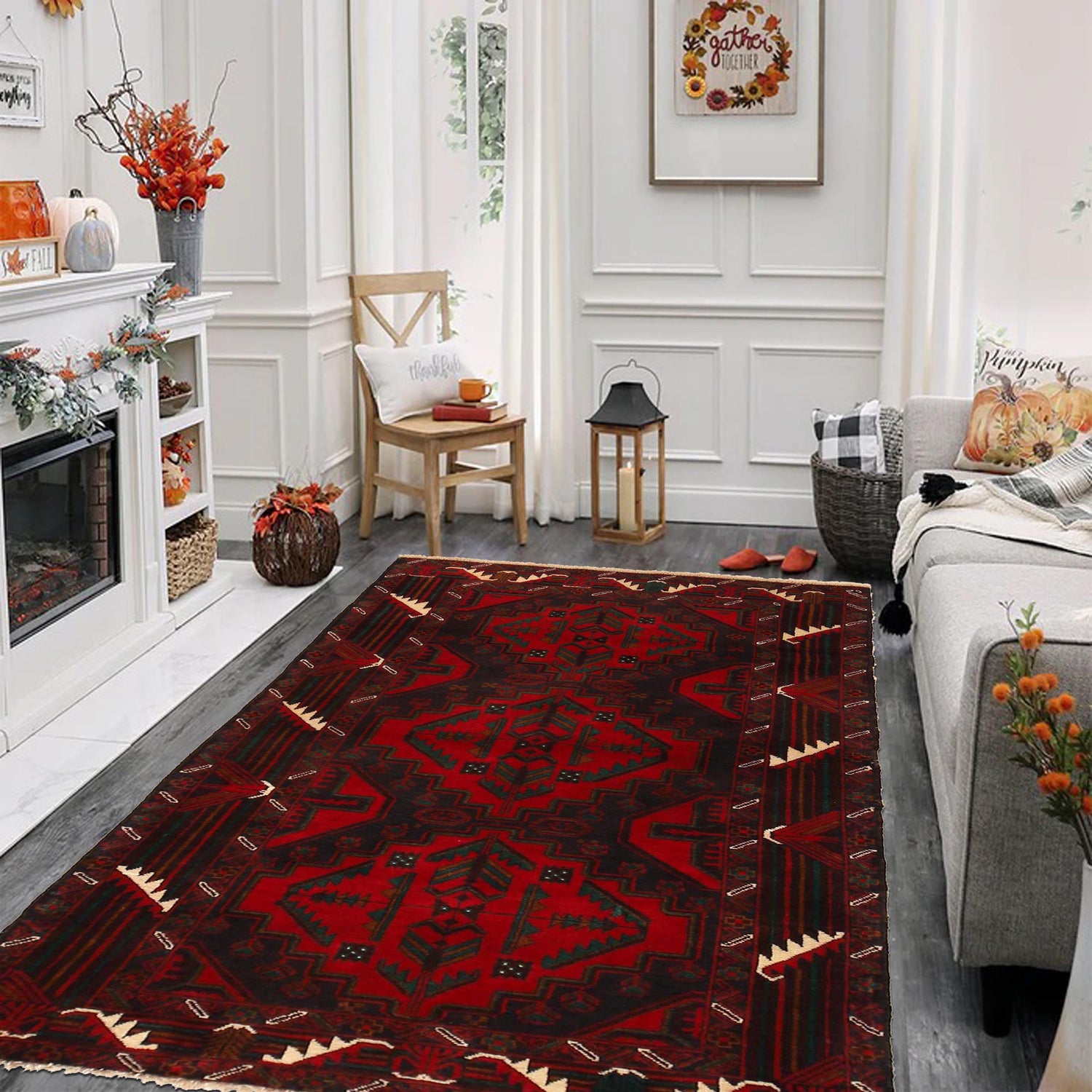 Baluchi Runner Rug Handmade Red 6' Runner