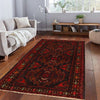 Baluchi Rug Handmade Red Geometric 4x6 ft