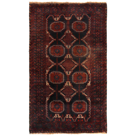 Baluchi Rug Handmade Multi Geometric 4x6 ft