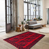 Baluchi Rug Handmade Red Geometric 3x5 ft