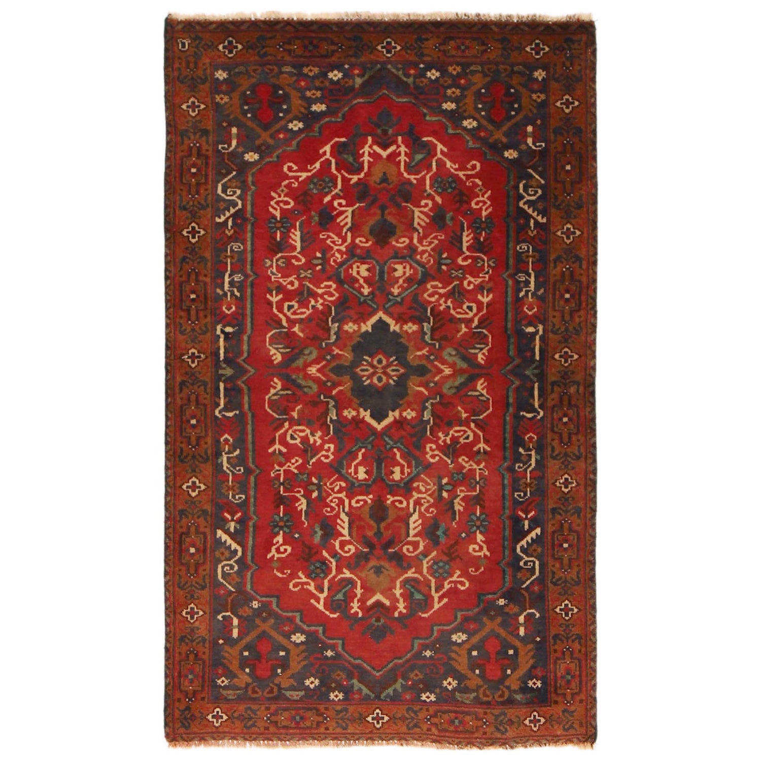 Baluchi Rug Handmade Red Geometric 3x5 ft