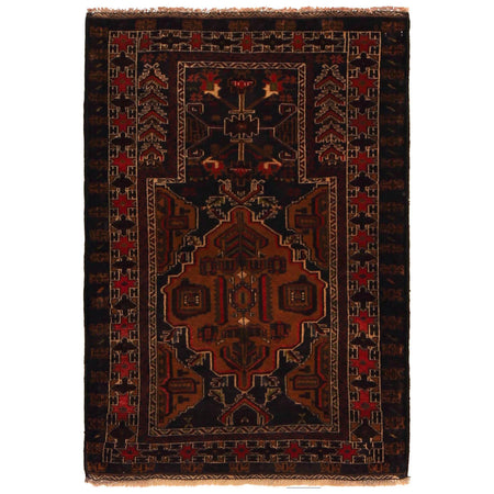 Baluchi Rug Handmade Multi Prayer Design 2x4 ft