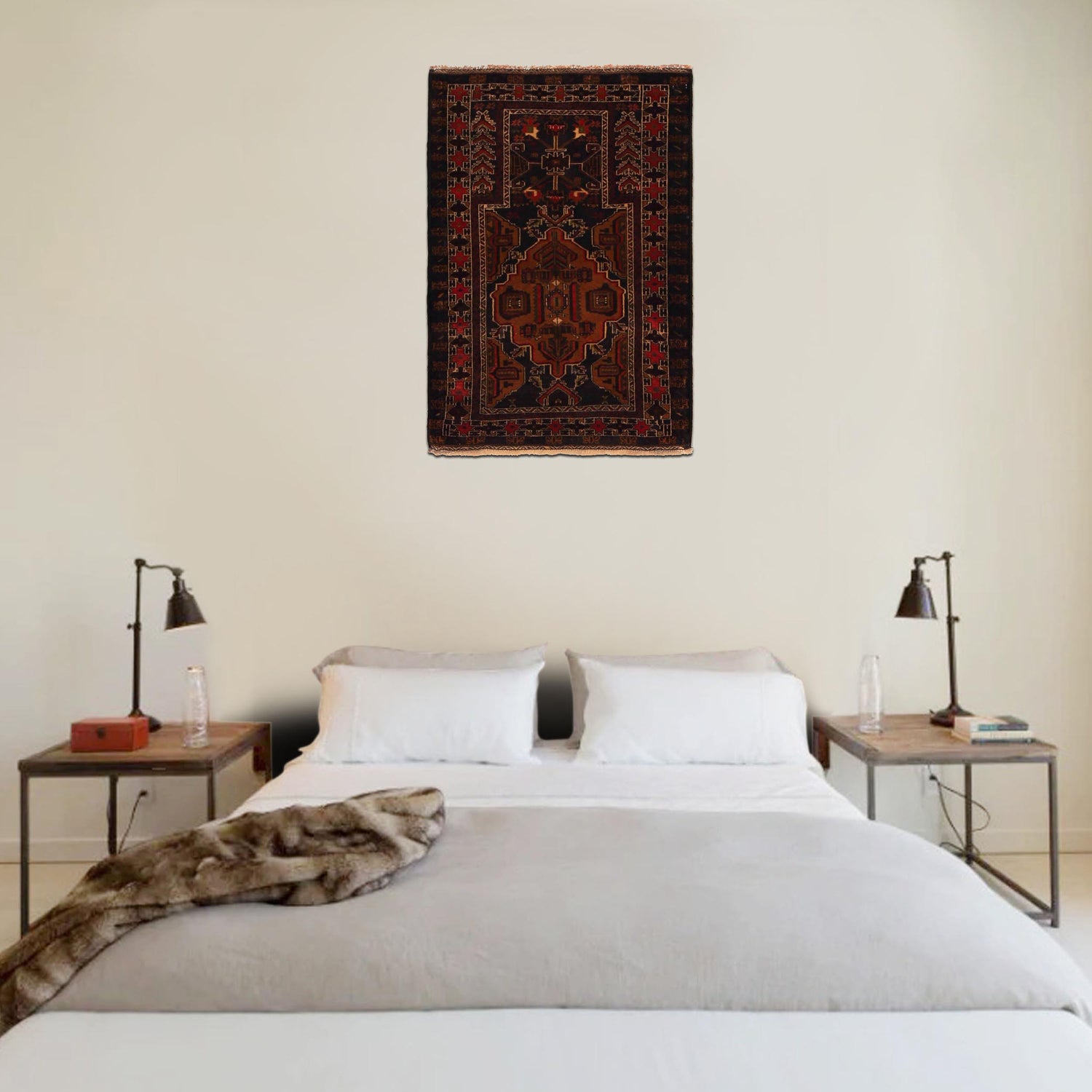 Baluchi Rug Handmade Multi Prayer Design 2x4 ft