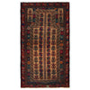 Baluchi Rug Handmade Multi Prayer Design 3x5 ft
